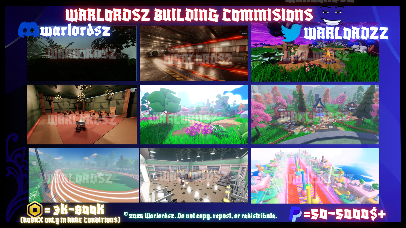 Warlordsz building commissions — showcase of Roblox builds