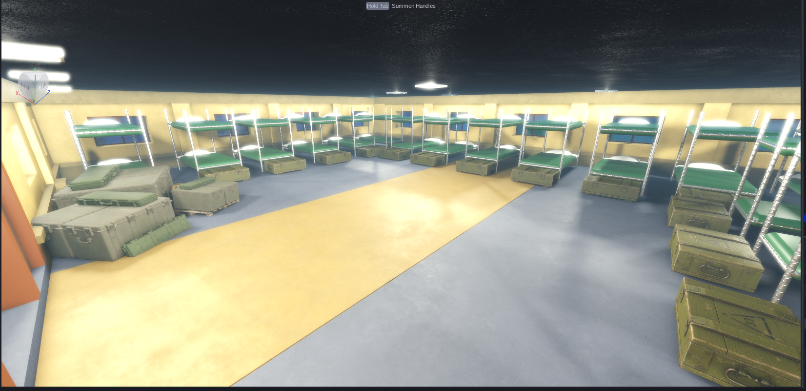 Rows & supply crates